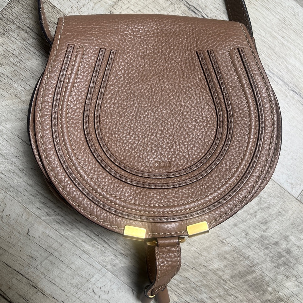 Chloe Brown Crossbody Bag with Gold Accents - Picture 8 of 15